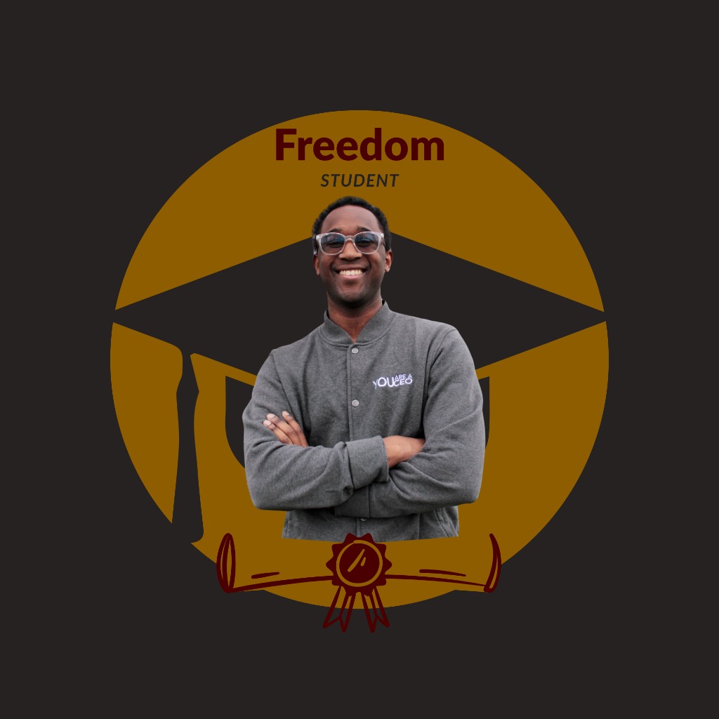 Freedom Student branded portrait badge